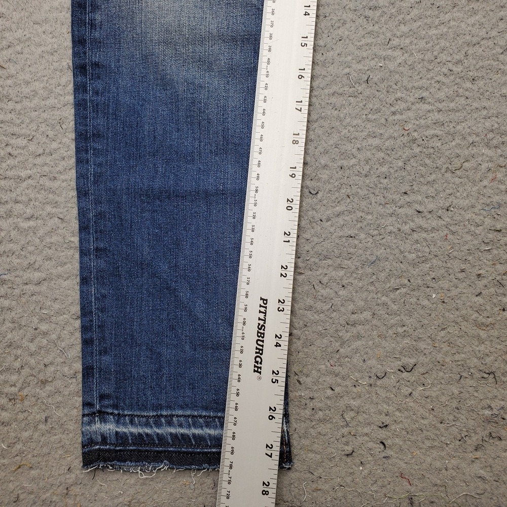 Rag & Bone Dre Capri Jeans Womens 27 Blue Denim Raw Hem Double Stitch 5-Pocket - Picture 4 of 11